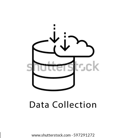 Data Collection Vector Line Icon  Royalty-Free Stock Photo #597291272