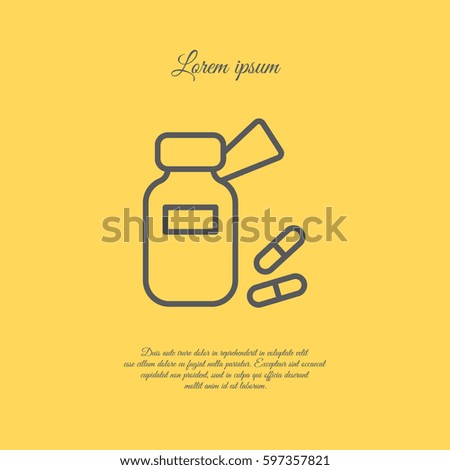 Web line icon. Tablets , Vitamins, Pills