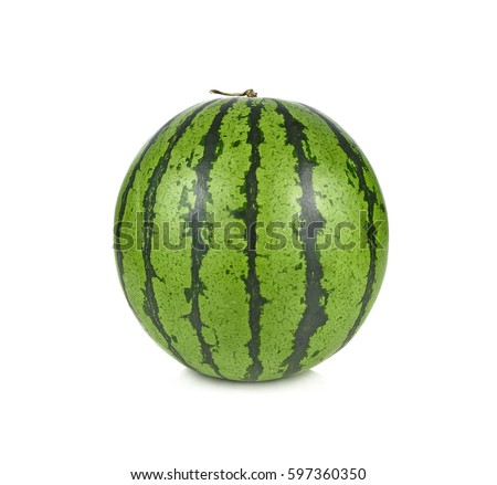 watermelon on white background Royalty-Free Stock Photo #597360350
