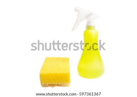 Spray and sponge for cleaning isolated