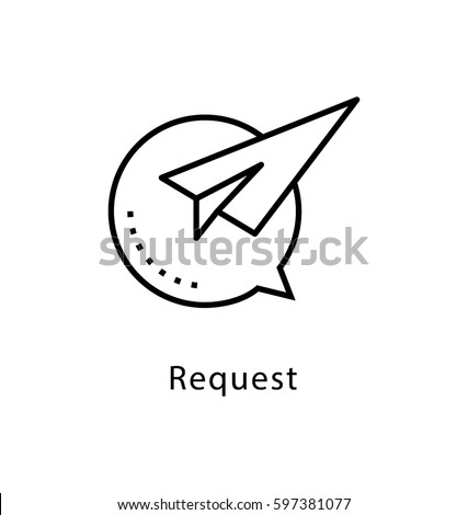 Request Vector Line Icon  Royalty-Free Stock Photo #597381077