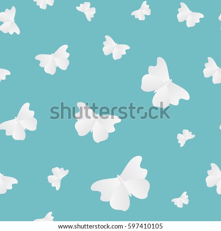 Seamless Butterflies Pattern Background. Vector Illustration