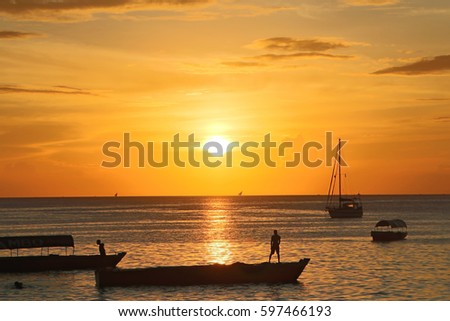 Golden Sunset in Zanzibar Tanzania