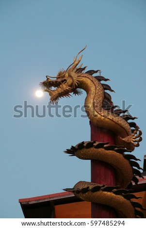 Chinese dragon in the temple.