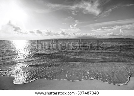 Water's edge on beach; Koh Pha Ngan; Thailand
