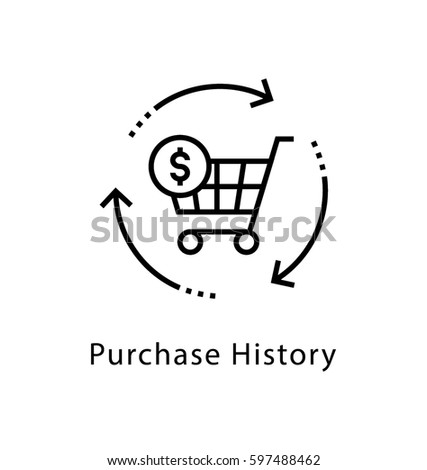 Purchase History Vector Line Icon  Royalty-Free Stock Photo #597488462