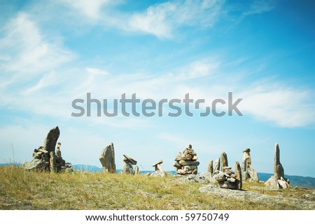 Landscape from stones lake Baikal