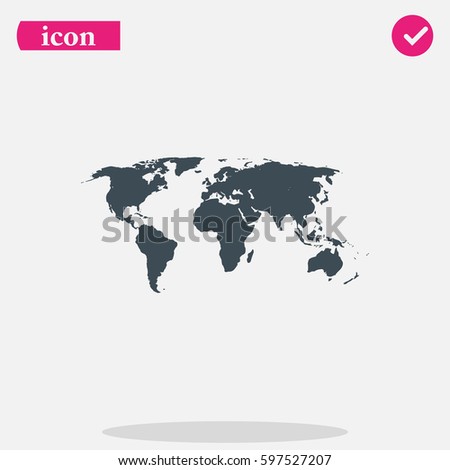 World map flat vector icon.