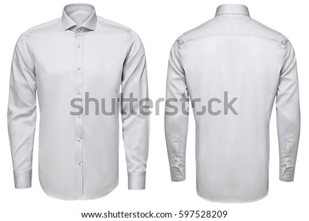 classic and business shirt, isolated white background. Royalty-Free Stock Photo #597528209