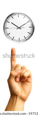 Concept of clock and hand.