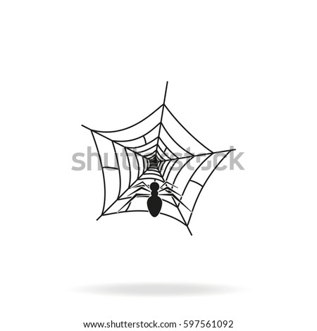 Spider net with spider icon.