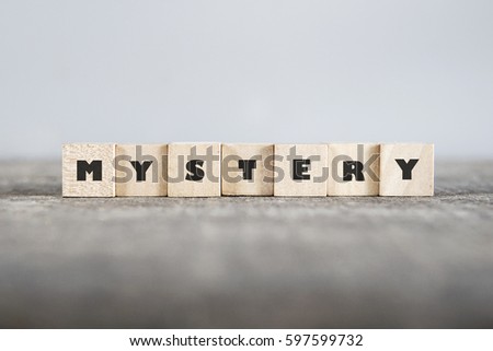 MYSTERY word made with building blocks