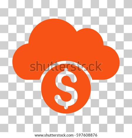 Cloud Banking icon. Vector illustration style is flat iconic symbol, orange color, transparent background. Designed for web and software interfaces.