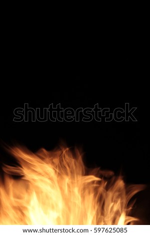 Fire flames track on a black background