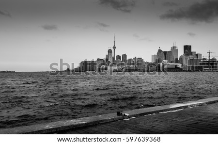 Toronto cityscape monochrome