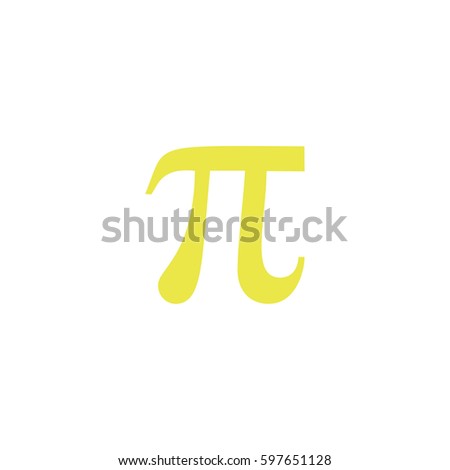Yellow Pi vector icon. 