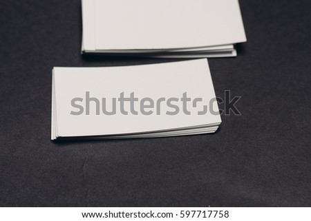 visiting cards business card on a wooden table