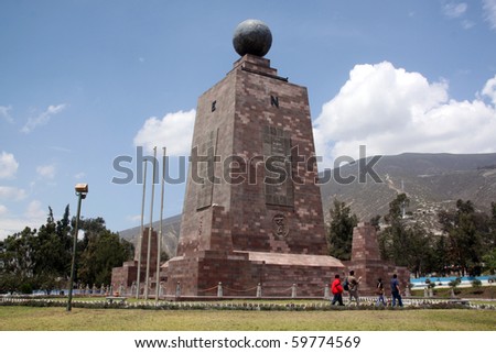 Monument Mitad del Mundo near Quito in Ecuador Royalty-Free Stock Photo #59774569