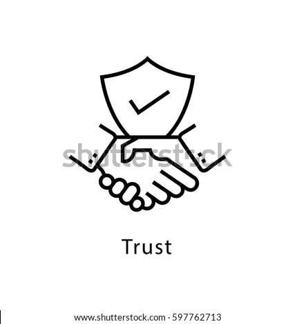 Trust Vector Line Icon Royalty-Free Stock Photo #597762713