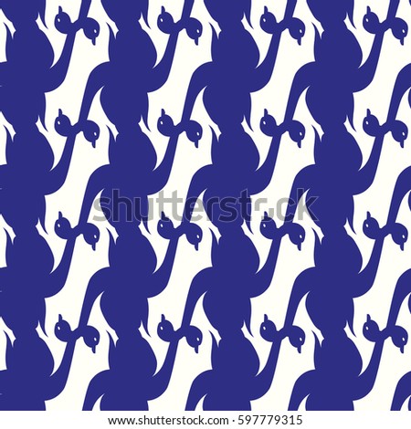 Seamless background bright flat stylized swans, a group of graceful swan birds. Texture for your creativity. Gentle romantic graphical birds regular pattern, outlined silhouettes, modern stylish print