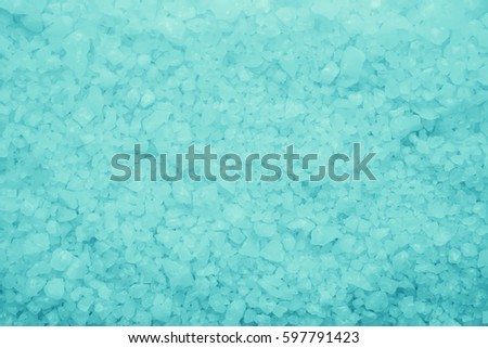 Marine colored scented bath salts. Selective focus.