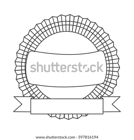 figure emblem with ribbon icon, vector illustraction design