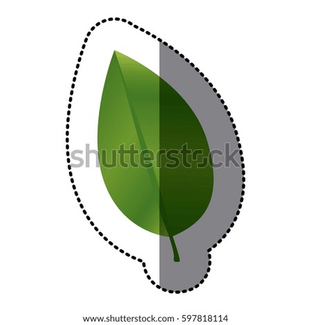 green leaf contrast icon, vector illustraction design