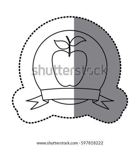figure emblem long apple fruit icon, vector illustraction design