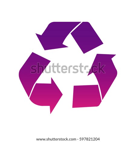 purple recycle sign icon, vector illustraction design