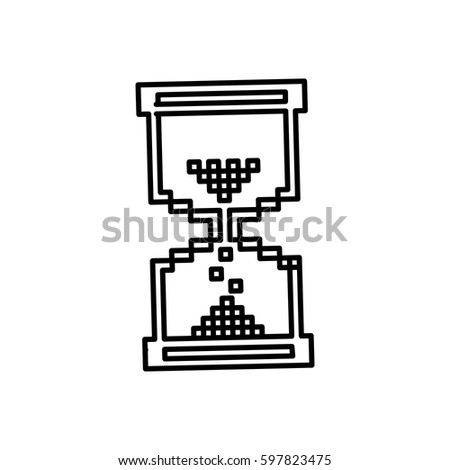 figure pixel hourglass icon, vector illustraction design