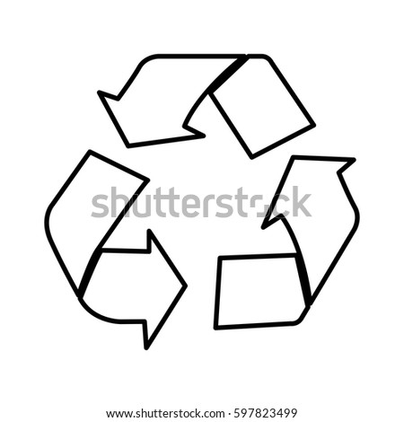 silhouette recycle sign icon, vector illustraction design