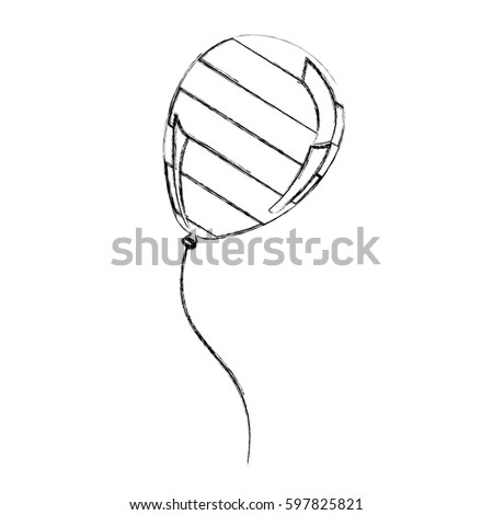 silhouette balloon with stripes independece day icon, vector illustraction design