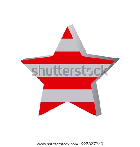 star with stripes independece day icon, vector illustraction design