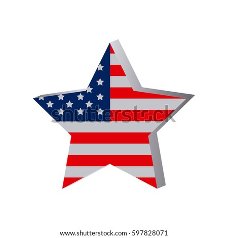 star independece day flag icon, vector illustraction design