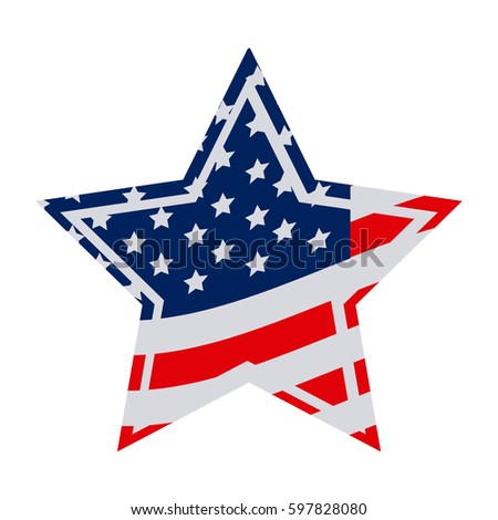 star independece day flag icon, vector illustraction design