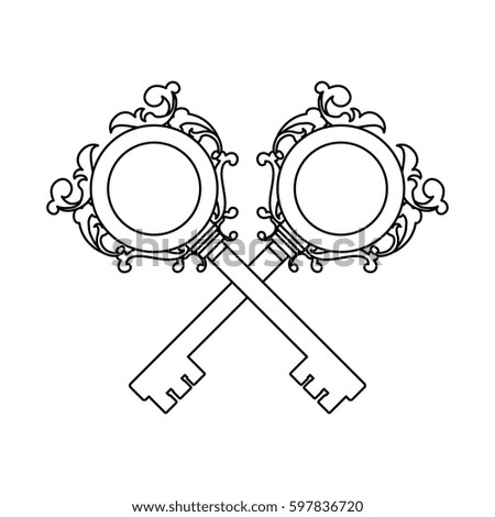 Vintage luxury key icon vector illustration graphic design