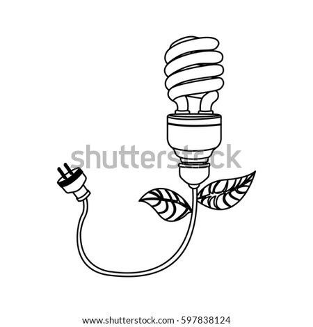 energy-saving bulbs with power cable icon, vector illustration design