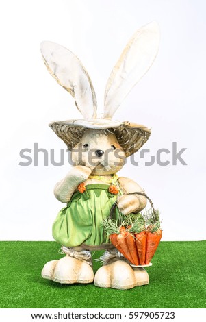 easter rabbit isolated - easter rabbit figurine straws , textile
