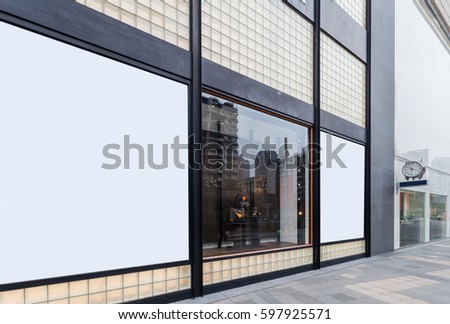 copy space on wall of modern street retail store