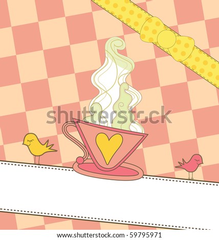 Pink Coffee Cup on a Banner