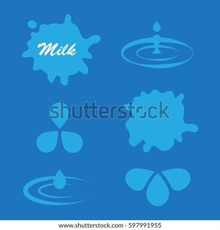 Splashes of milk. Set of dairy spots vector. Milk vector