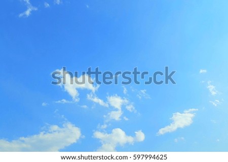 White cloud and blue sky background in sunshine day.