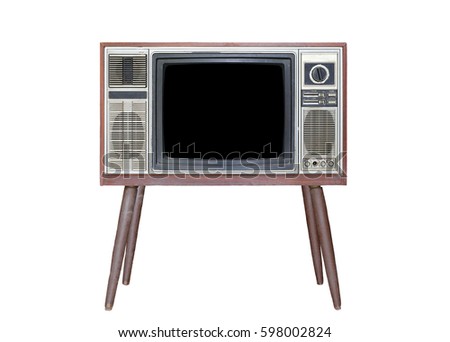 Classic Vintage Retro Style old television isolated on white background