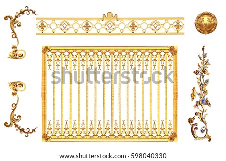Isolated golden detail France on a white background