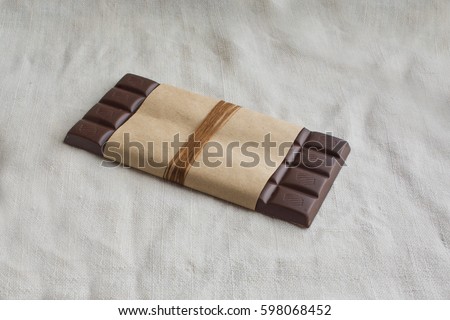 The tile of bitter chocolate papered 