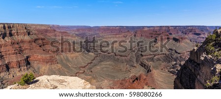 Panorama view at the Abyss viewpoint on the South rim of the Grand Canyon, Arizona