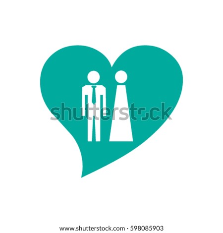 Vector icon with man and woman. Simple illustration with figures of peoples