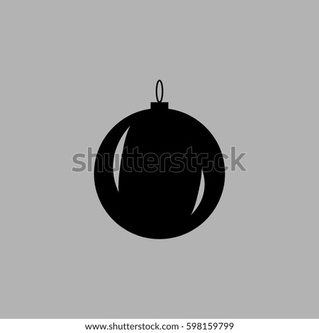 Simple Christmas tree ball. New Year decoration.. Isolated on gray background