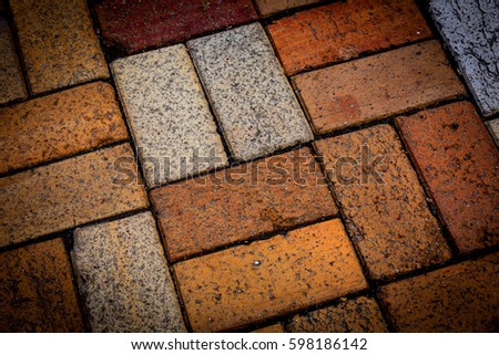 brickwork on pavement - abstract natural background