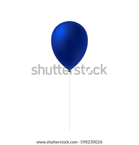  illustration of blue balloon isolated on white